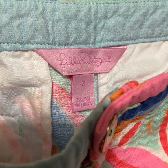 Lilly Pulitzer Pastel Adie Patterned Shorts Sz 2 - Picture 6 of 9